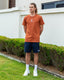 Rust coloured tshirt with white embroidery design